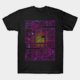 Beijing, China City Map Typography - Neon T-Shirt